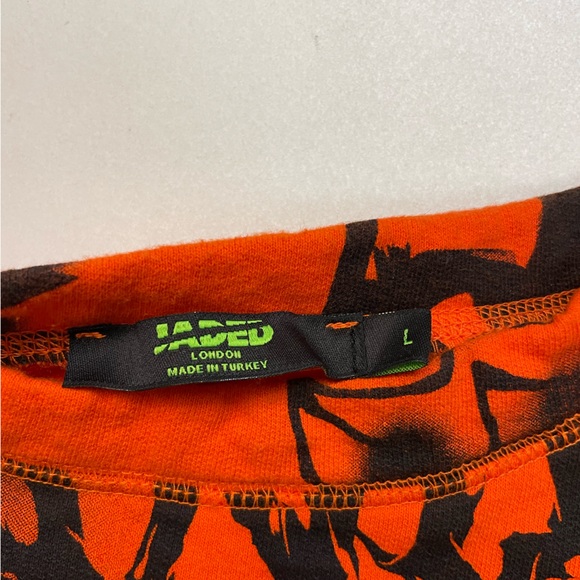 Jaded London Graffiti All Over Print Crewneck Sweatshirt Men Large Orange - Picture 4 of 6